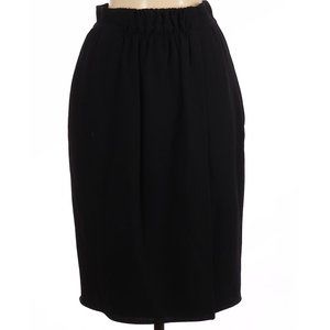 Valentino Boutique Made In Italy Black Secure-Wrap Below-Knee Crepe Skirt Size 8